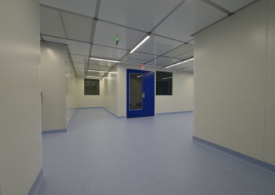 porte bleue avec ouverture en verre par Rosin Entreprise